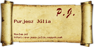 Purjesz Júlia névjegykártya