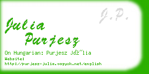 julia purjesz business card